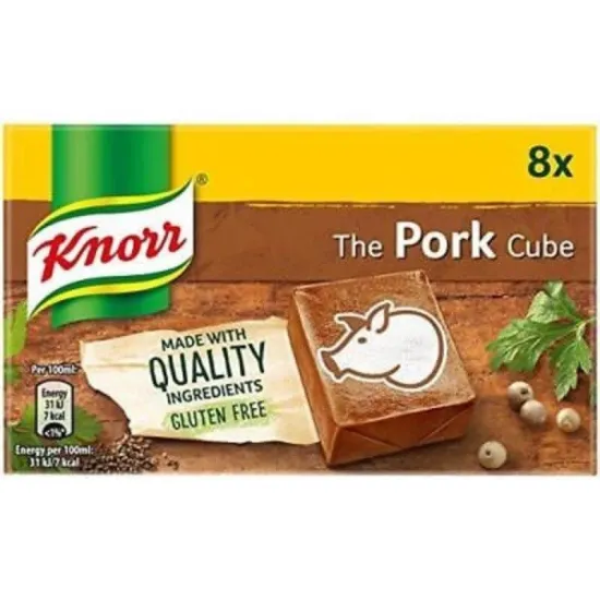 Knorr Stock Cubes 8s Box Pork 80g