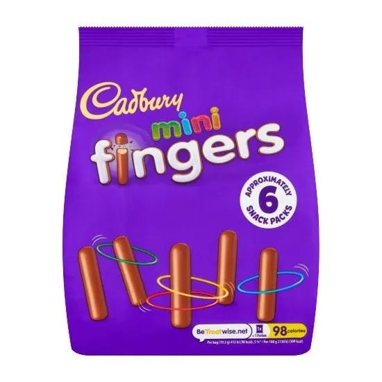 Cadbury Mini Fingers Biscuit Bag 6 Pack 115.8g