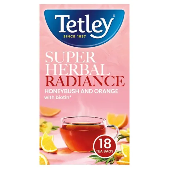 Tetley Super Fruit Herbal Radiance Honeybush & Orange (18x1.8g)