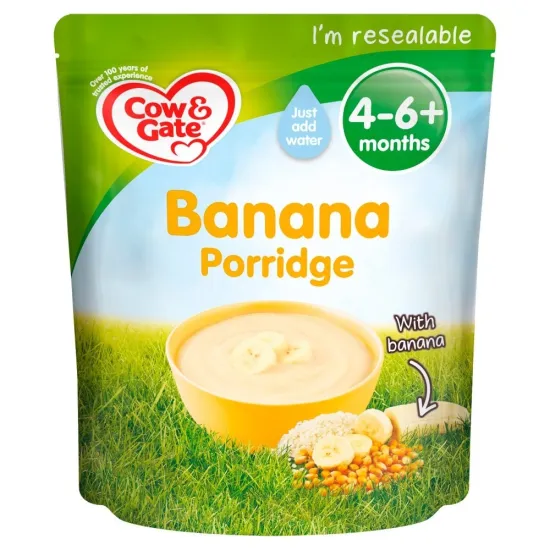 Cow & Gate Banana Porridge Stage 1 Packet 125g Cow & Gate Banana Porridge Stage 1 Packet 125g