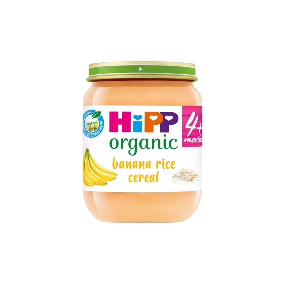 HiPP Organic Banana Rice Cereal Baby Food Jar 4+ Months 125g HiPP Organic Banana Rice Cereal Baby Food Jar 4+ Months 125g