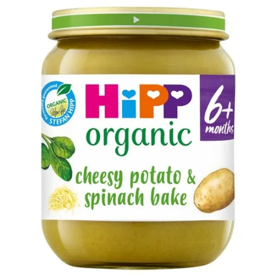Hipp Organic Cheesy Potato Spinach Bake Baby Food Jar 6+ Months 125g Hipp Organic Cheesy Potato Spinach Bake Baby Food Jar 6+ Months 125g