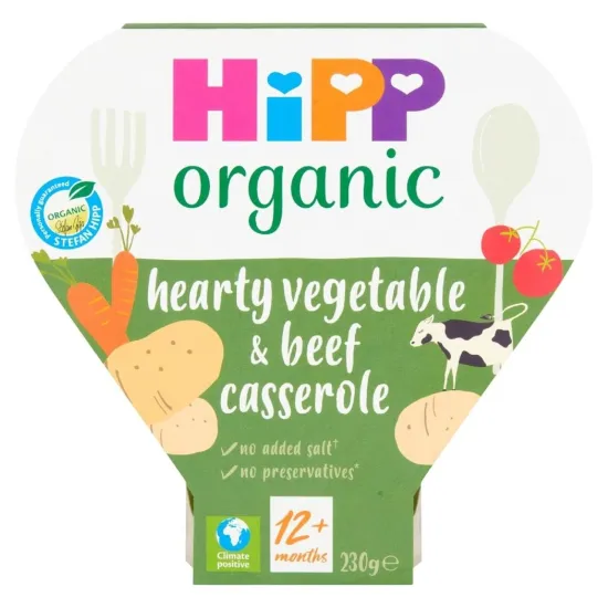 Hipp Organic Hearty Vegetable Beef Casserole Toddler Tray Meal 1-3 Years 230g Hipp Organic Hearty Vegetable Beef Casserole Toddler Tray Meal 1-3 Years 230g