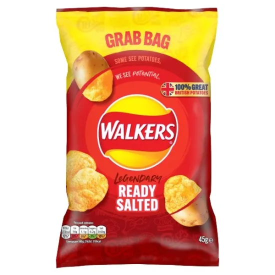 Walkers Less Salt Lightly Salted Crisps 45g
