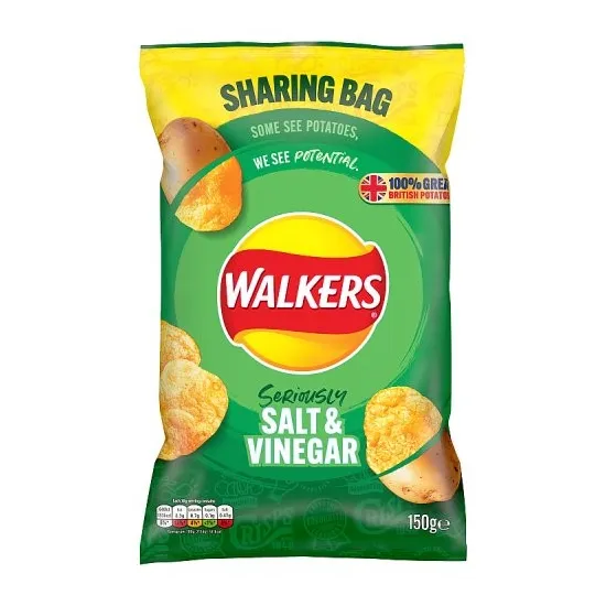 Walkers Salt & Vinegar Sharing Crisps 150g