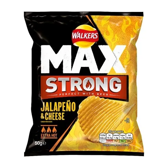 Walkers Max Strong Jalapeño & Cheese Crisps 50g