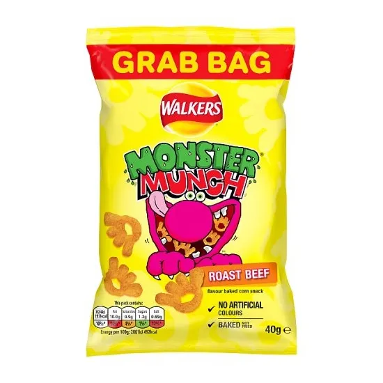 Walkers Monster Munch Roast Beef Snacks Crisps 40g