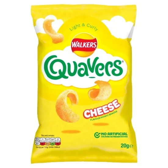 Walkers Quavers Cheese Snacks Crisps 20g