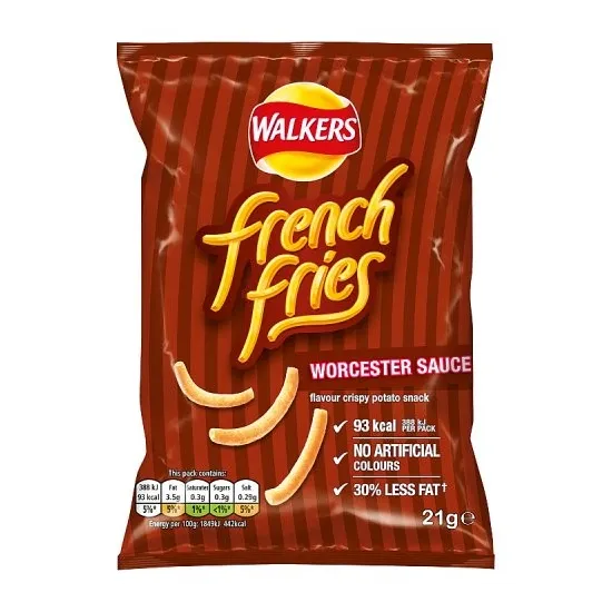 Walkers French Fries Worcester Sauce Snacks Crisps 21g
