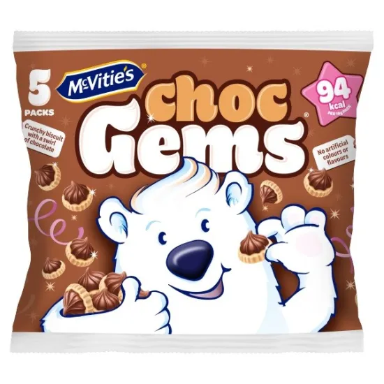Mcvities Chocolate Iced Gems 5 Pack (5 X 19g)
