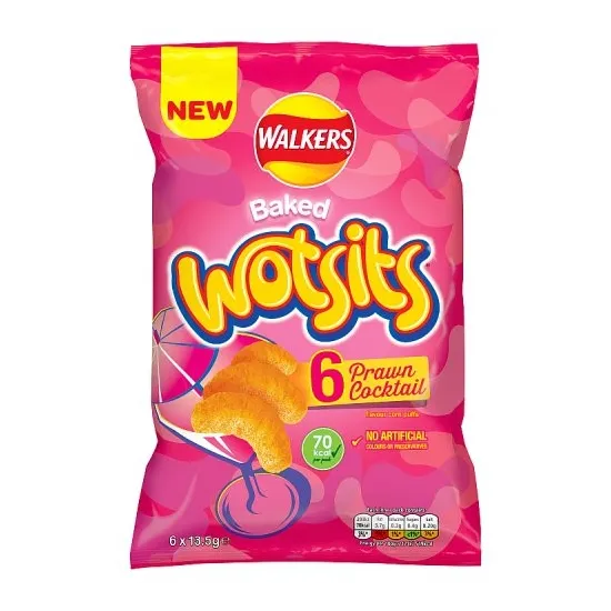 Walkers Wotsits Prawn Cocktail Multipack Snacks Crisps 6X13.5g