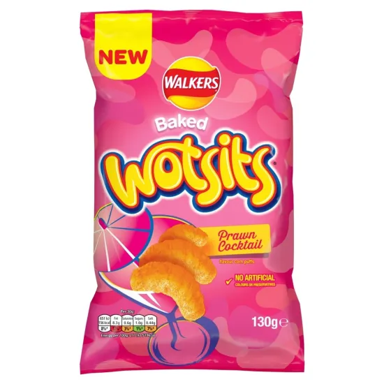 Walkers Wotsits Prawn Cocktail Sharing Snacks Crisps 130g