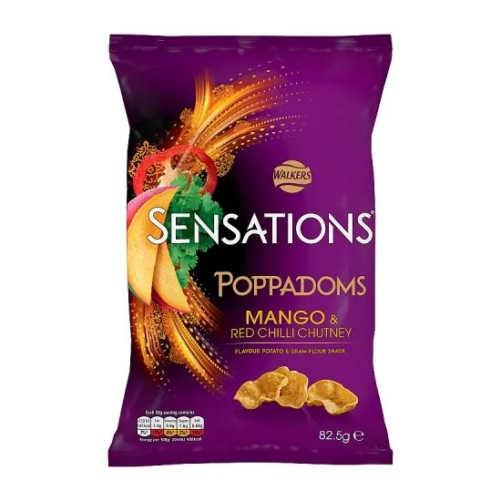 Walkers Sensations Mango & Chilli Chutney Sharing Poppadoms 82.5g