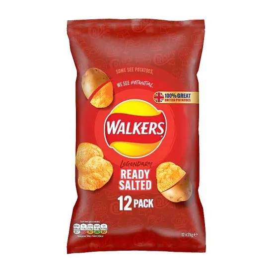 Walkers Ready Salted Multipack Crisps 12x25g