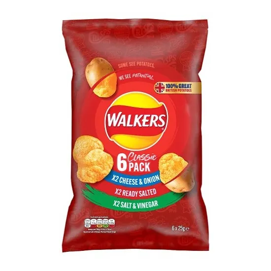 Walkers Classic Variety Multipack Crisps 6x25g