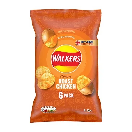 Walkers Roast Chicken Multipack Crisps 6x25g