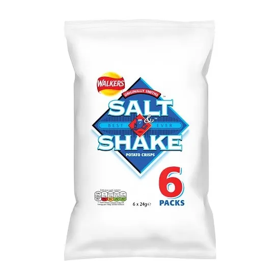 Walkers Salt & Shake Multipack Crisps 6x24g