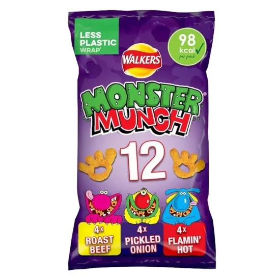Walkers Monster Munch Flavour Baked Corn Snack 12 x 20g
