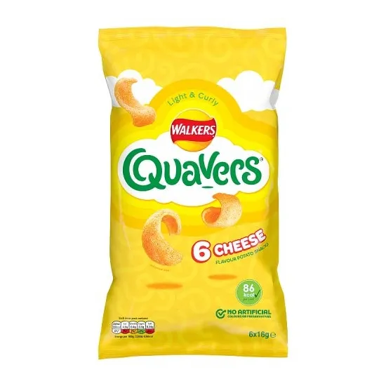 Walkers Quavers Cheese Multipack Snacks 6x16g