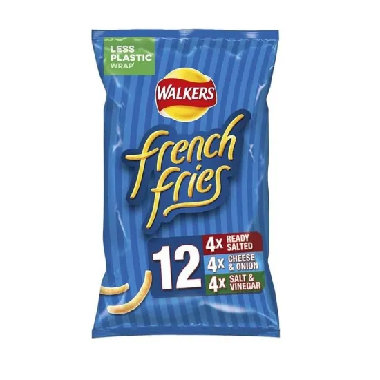 Walkers French Fries Worcester Sauce Multipack Snacks Crisps 6x18g