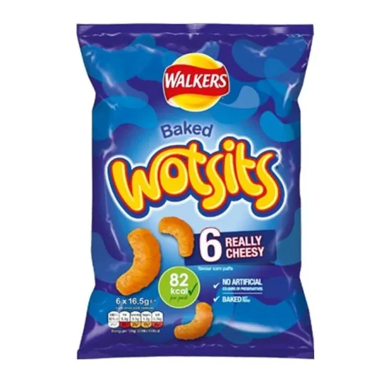 Walkers Wotsits Really Cheesy Multipack Snacks Crisps 6x16.5g