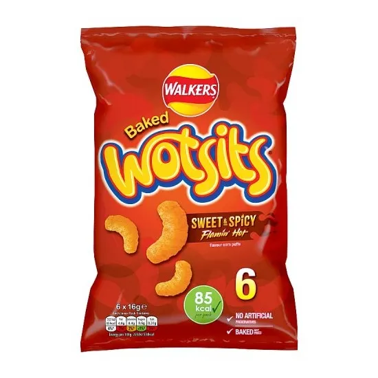 Walkers Wotsits Flamin' Hot Multipack Snacks 6x16g