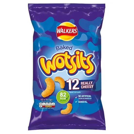 Walkers Wotsits Really Cheesy Multipack Snacks 12x16.5g