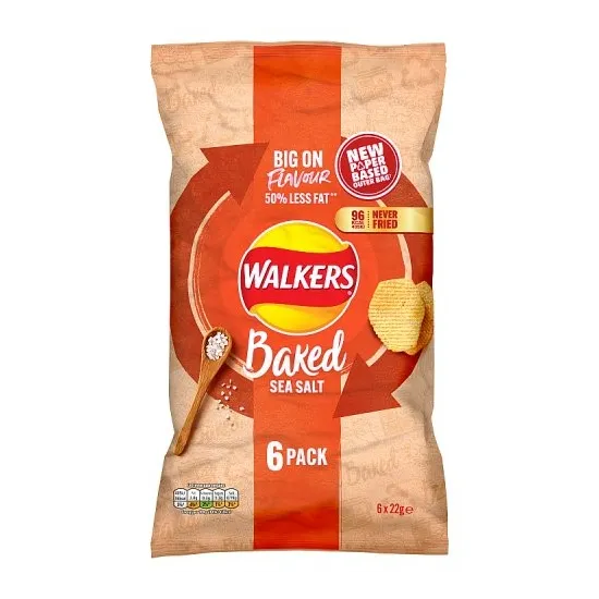 Walkers Baked Snacks Sea Salt 6 x 22g