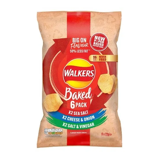 Walkers Baked Flavour Potato Snacks 6 x 22g
