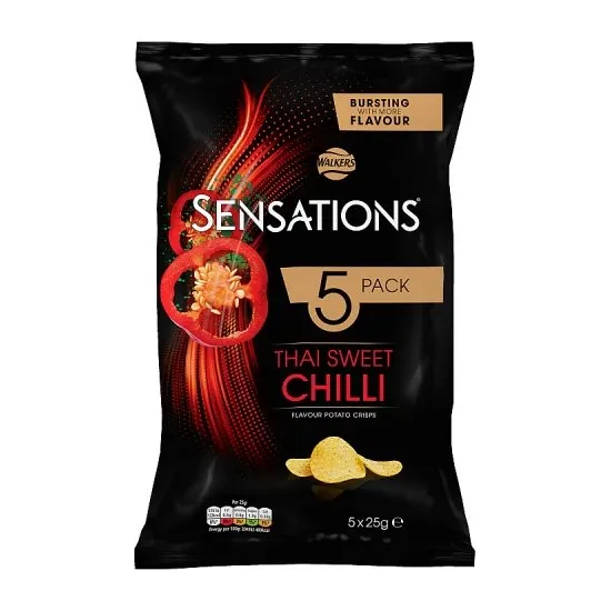 Walkers Sensations Thai Sweet Chilli Multipack Crisps 5 x 25g