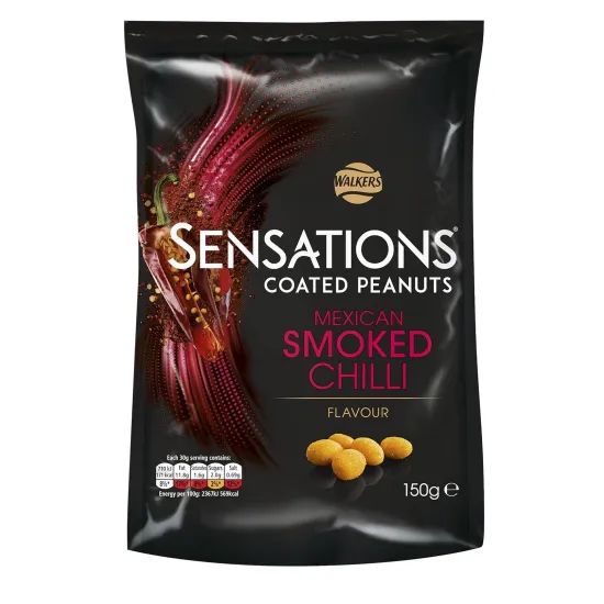 Walkers Sensations Smoked Chilli Coated Sharing Peanuts 150g