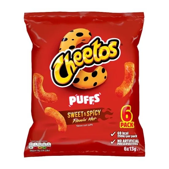 Cheetos Puffs Flamin' Hot Multipack Snacks Crisps 6x13g