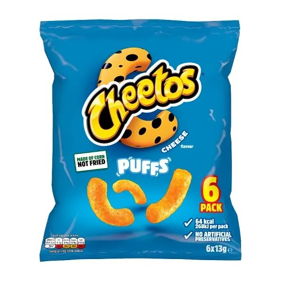Cheetos Puffs Cheese Multipack Snacks Crisps 6x13g