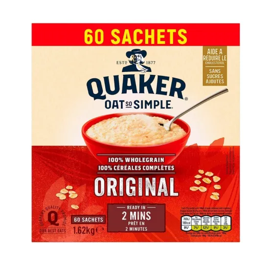 Quaker Oat So Simple Original Porridge Sachets 60 x 27g