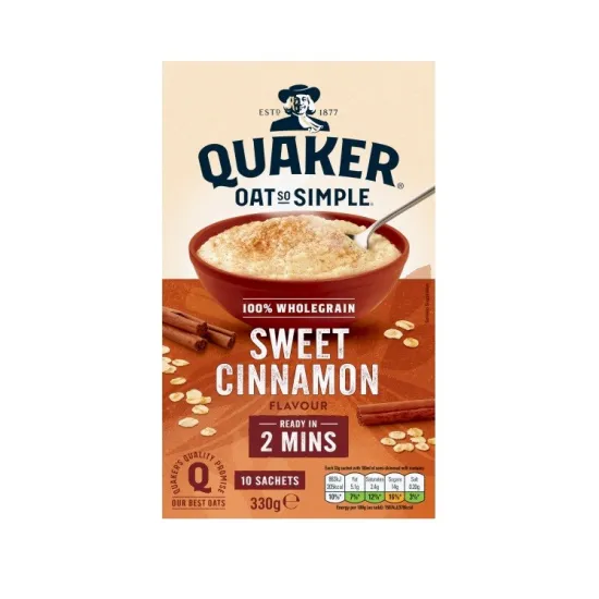 Quaker Oat So Simple Sweet Cinnamon Porridge Sachets 10x33g