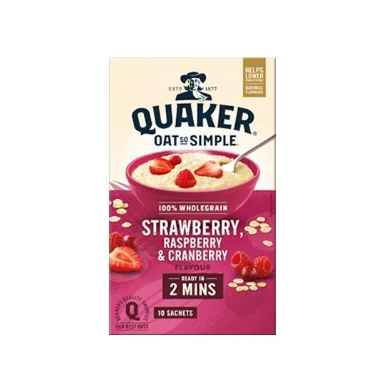 Quaker Oat So Simple Strawberry, Raspberry & Cranberry Porridge Sachets 10x33.9g