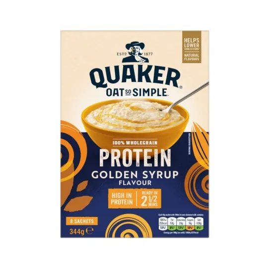 Quaker Oat So Simple Protein Golden Syrup Porridge Sachets 8x43g