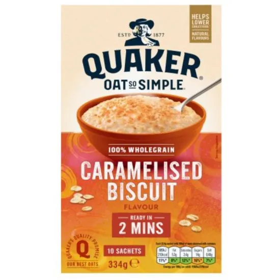 Quaker Oat So Simple Caramelised Biscuit Porridge Sachets 10 x 33.4g