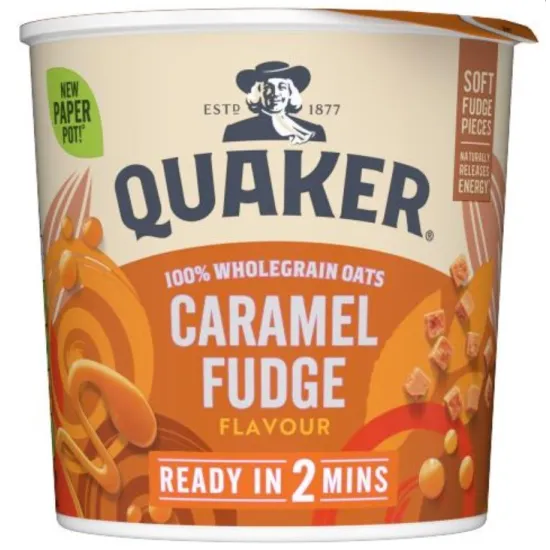 Quaker Heavenly Oats Caramel Fudge Porridge Pot 58g