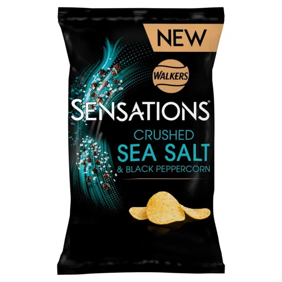 Sensations Crushed Sea Salt & Black Peppercorn 150g Crisps