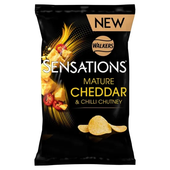 Sensations Mature Cheddar & Chilli Chutney 150g  Crisps