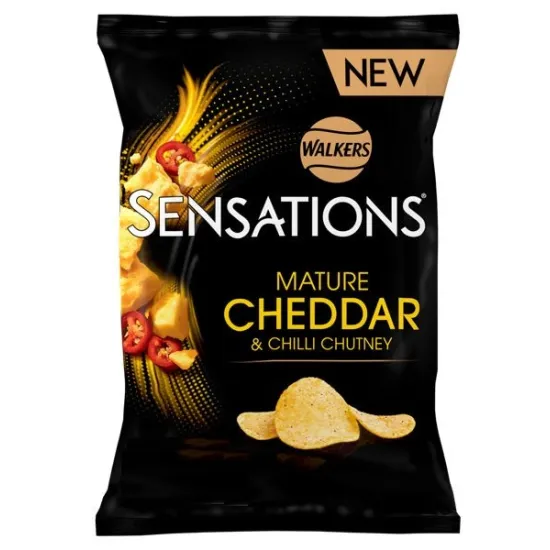 Sensations Mature Cheddar & Chilli Chutney Crisps 40g