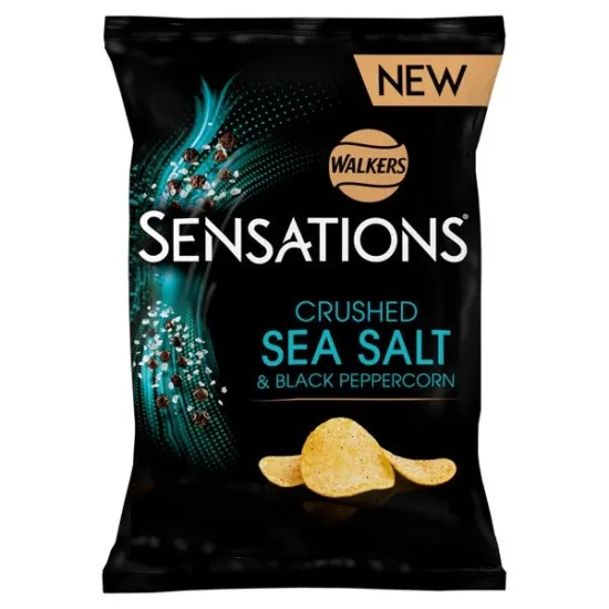Sensations Crushed Sea Salt & Black Peppercorn Crisps 40g