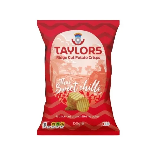 Taylors Thai Sweet Chilli Flavour Ridge Cut Potato Crisps 150g