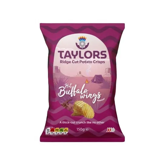Taylors Hot Buffalo Wings Flavour Ridge Cut Crisps 150g