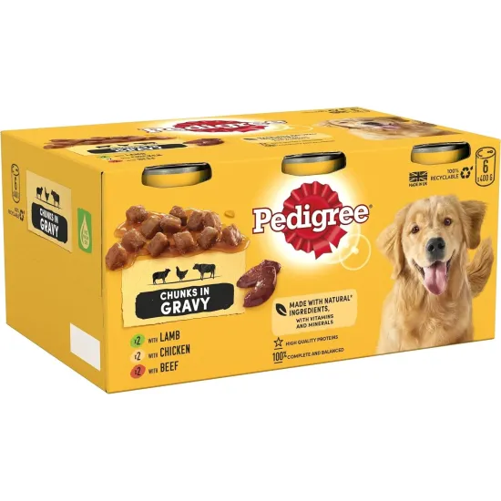 Pedigree Dog Tins Mixed Selection in Loaf 6x400g