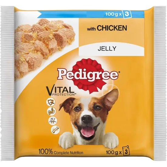 Pedigree Dog Pouches with Beef, Liver and Vegetable in Gravy 3x100g