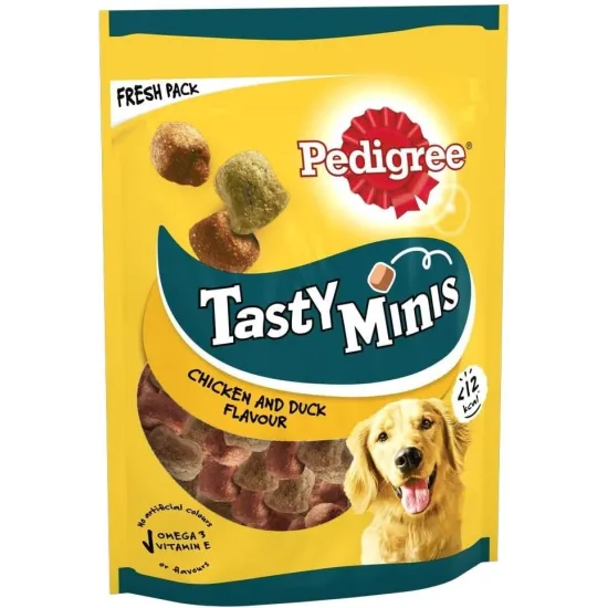Pedigree Tasty Minis Dog Treats Chewy Slices with Beef & Poultry 155g
