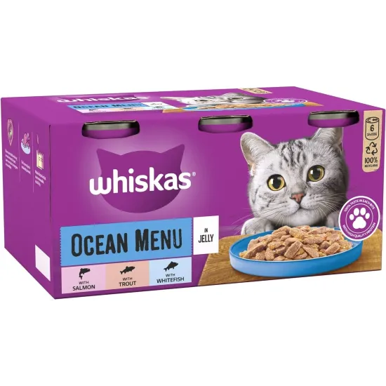 Whiskas 1+ Cat Tins Farm Menu in Jelly 6x400g