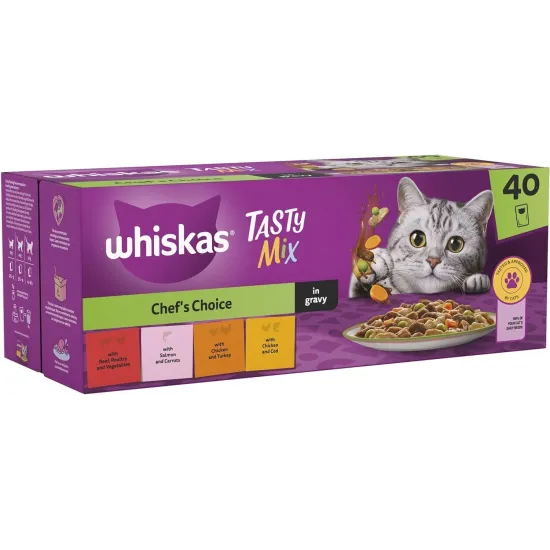 Whiskas 1+ Cat Pouches Tasty Mix Country Collection in Gravy 12x85g
